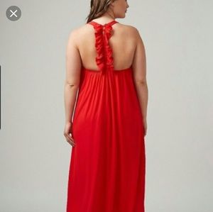 Red maxi dress